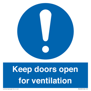 Keep doors open for ventilation